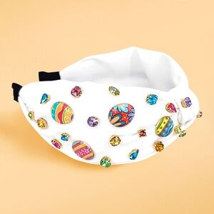 White Easter Egg Gem Cluster Bling Charm Headband Holiday Statement Headpiece